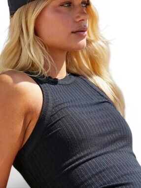 FP MOVEMENT Blissed Out Ribbed Tank in Black - XS
